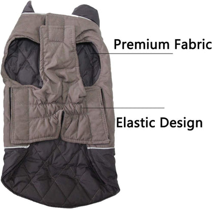 Reversible Dog Coats for Small Dogs Waterproof Warm Puppy Jacket for Cold Winter,Grey S