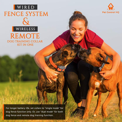 Wireless Dog Fence System - Dog Fence Electric Shock Collar Training with Remote - Pet Containment System with Fence Wire Underground Perimeter (1 Dog with Remote)