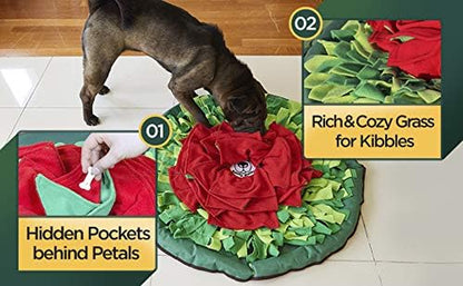 Smellymatty Snuffle Mat for Dogs – Interactive Food IQ Enrichment Toy (Large Nosework Blanket) - Mind Stimulating Games with Stress Relief for Boredom (Snuffle Mat Only)