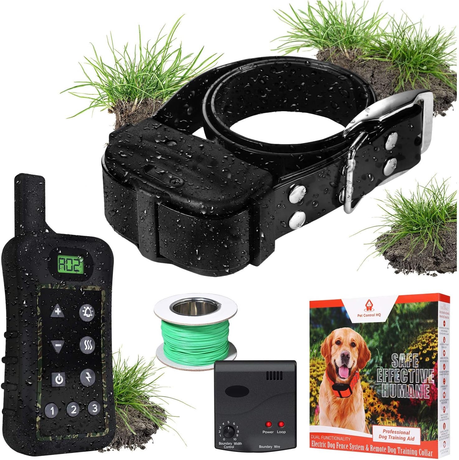 Wireless Dog Fence System - Dog Fence Electric Shock Collar Training with Remote - Pet Containment System with Fence Wire Underground Perimeter (1 Dog with Remote)