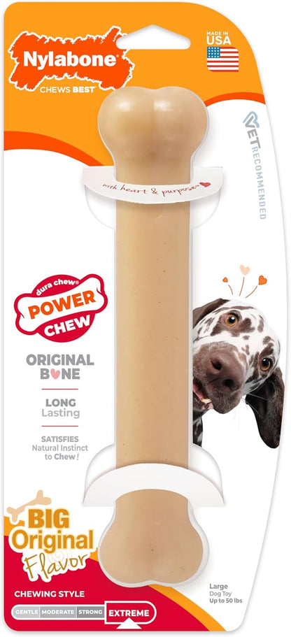 Power Chew Original Bone - Durable & Tough Chew Toys for Aggressive Chewers - Large Dog Chew Toys - Original Flavor, Large, up to 50 Ibs. (1 Count)