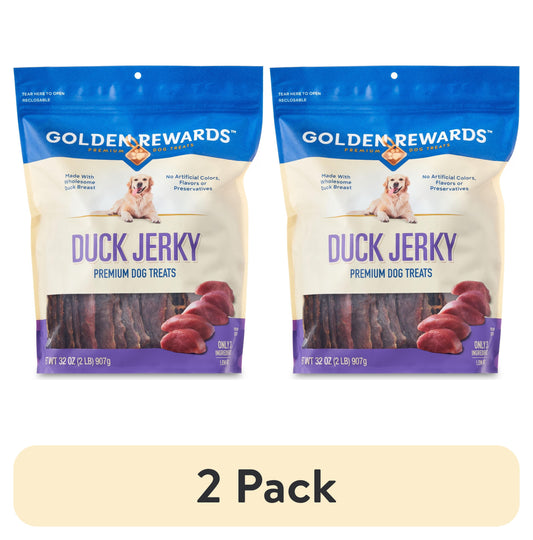 (2 Pack)  Duck Jerky Premium Dog Treats，32 Oz