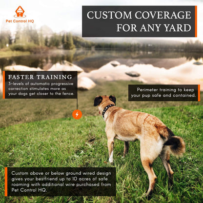 Wireless Dog Fence System - Dog Fence Electric Shock Collar Training with Remote - Pet Containment System with Fence Wire Underground Perimeter (1 Dog with Remote)